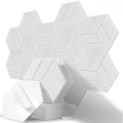 36/24/12pcs Hexagonal Self-adhesive Acoustic Panels Sound Proof Foam Panels Y-Lined Design To Absorb Noise Eliminate Echoes
