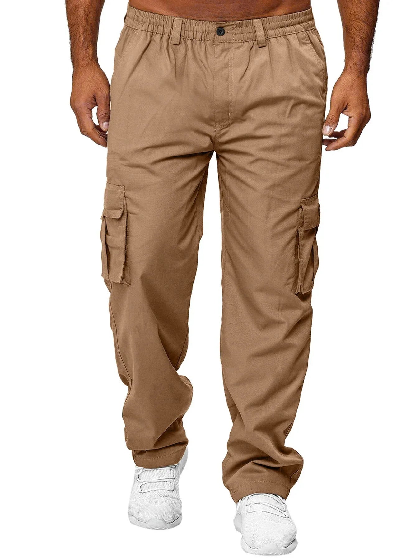 Men's Cargo Pants Sweatpants Outdoor Loose Straight Long Trousers Summer Casual Multi-Pocket Durable Workwear Male Trousers.