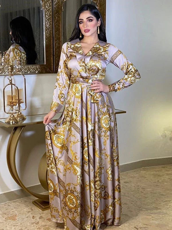 Frühling Muslimische Frauen Kleid Seide Marokkanischen Kaftan Langarm Türkei Dubai Spitze-up Abaya Islamische Kleidung Vestido Indien Kleider 2022.