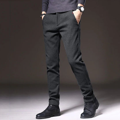 Men's Straight Leg Long Daily Pants Casual Straight Slim Fit Narrow Leg Trousers Stylish Male Suit Work Fashion Blue Gray Pants.