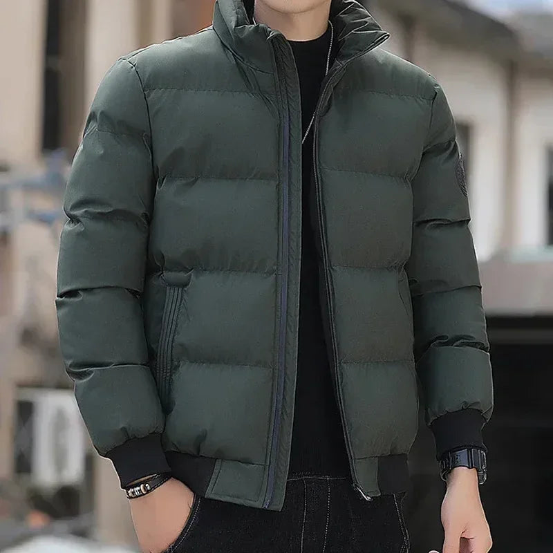 Men's cotton warm jacket - 2025 winter fashion trend - Short warm men's jacket - Thick and casual warm jacket - Men's trench coa.