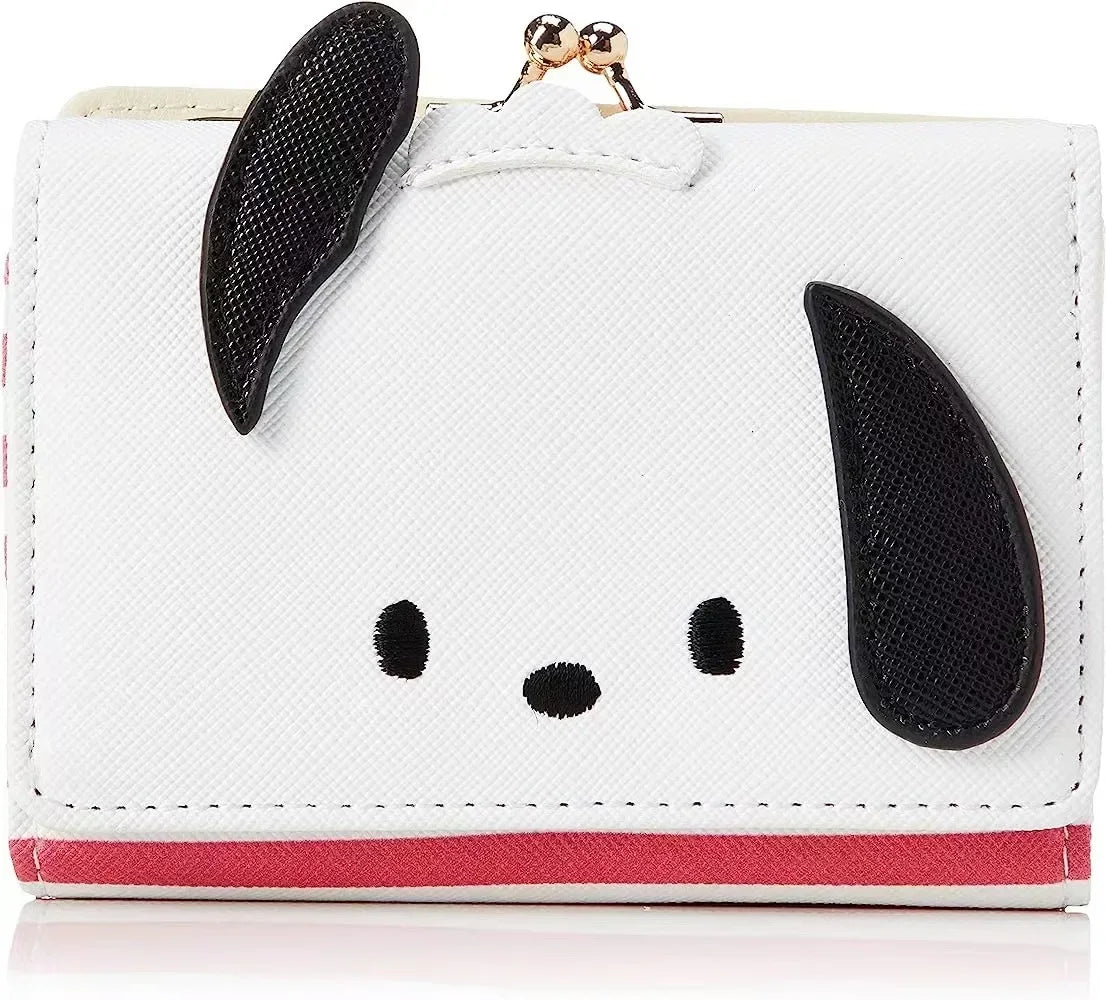 Sanrio Hello Kitty Bag Kawaii Cinnamoroll My Melody Kuromi Casual Fashion PU Leather Wallet Cute Folding Card Bag Birthday Gifts