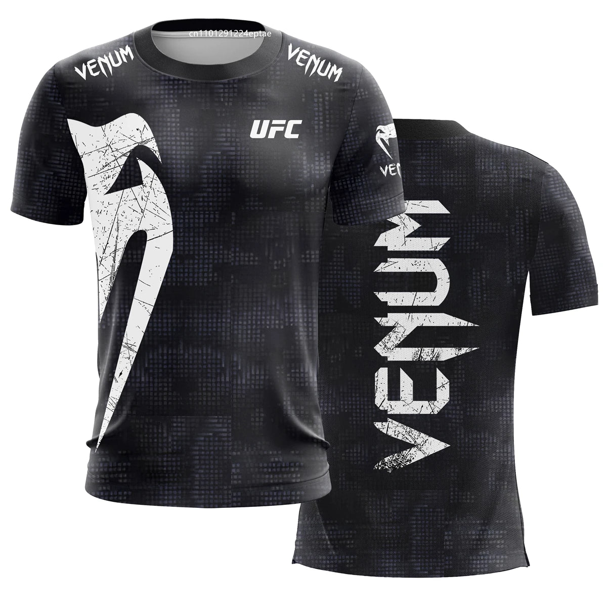 Men's UFC Black White T-shirt Classic Short Sleeved 3D Print Tees Summer Casual O-neck Jersey Boxing Fitness Training T-shirts.