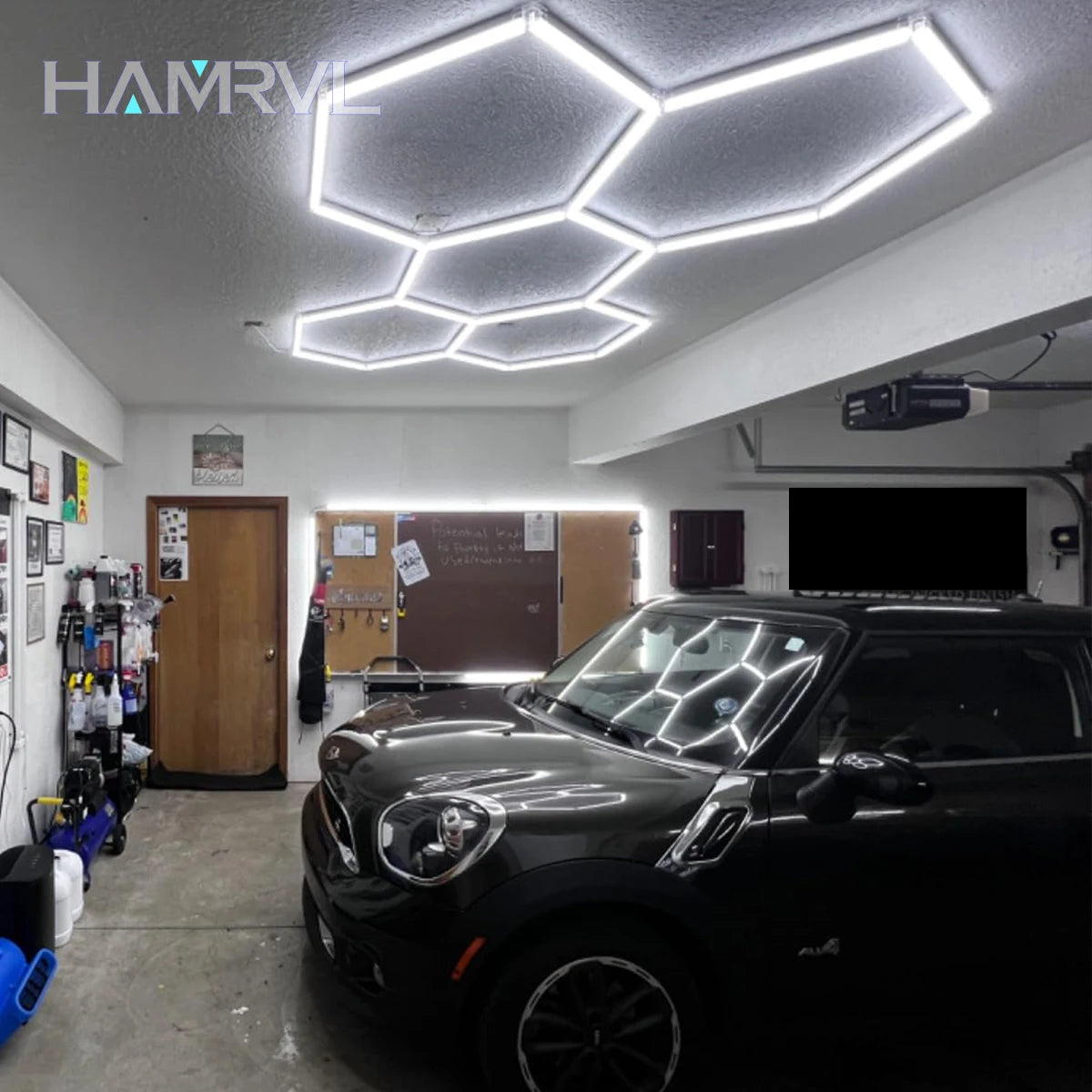 Hexagonal ceiling light BarberShop Car Garage LED Light 6500k LED tube for Gym Bar Hair Salon Library Workshop Auto Body Repair.