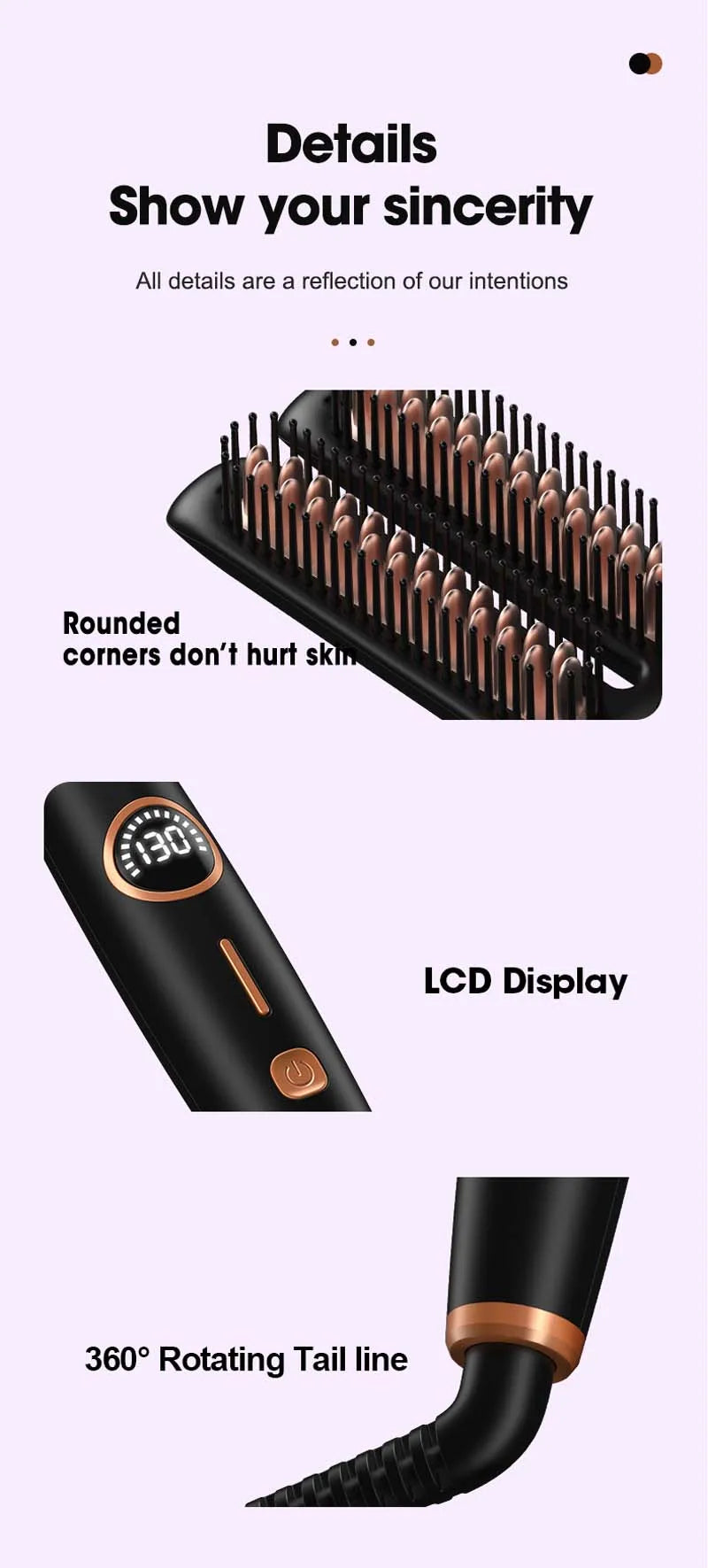 Professional Iron Straight Hair Hot Comb Double Heating Plate Ceramic Fast Heating Straightener Comb Electric Brush Straightener.