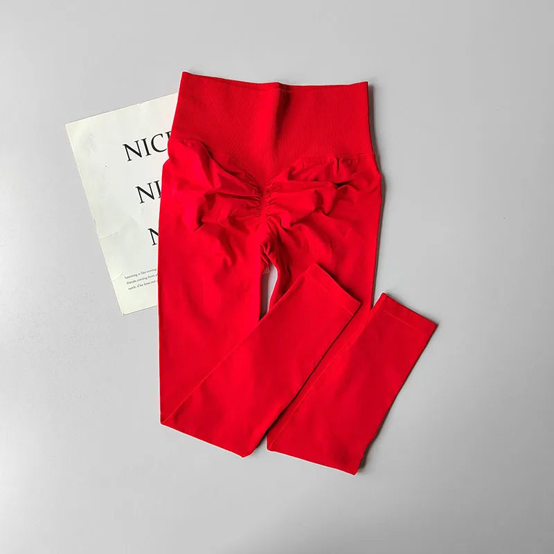 High Waist Belly-tightening Peach Buttocks Fitness Pants Unrestrained Cycling Pilates Skin-friendly High-elastic Yoga Leggings