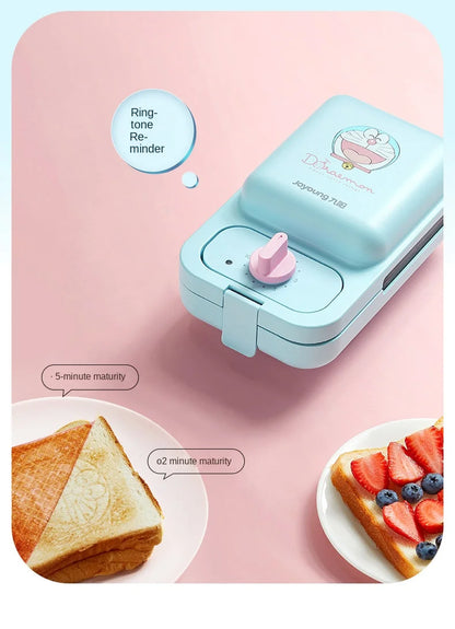 Cartoon Sandwich Machine Home Breakfast Waffle Maker Bread Machine Line Jiuyang Theme  Yellow Blue Timing Fried Eggs.