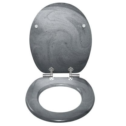 O-förmiger Toilettensitz, verstellbare Scharniere, Toilettendeckel mit Motiv, Soft-Close-Mechanismus für Badezimmer