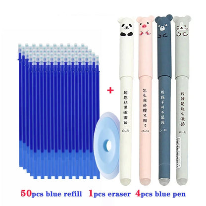 55 teile/los Löschbaren Gel Stift 0,5mm Refill Stange Magische Tinte Löschbaren Stift Waschbar Griff Büro Schule Schriftlich Werkzeuge Kawaii schreibwaren.