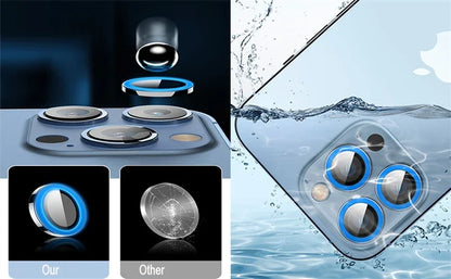 Night Light Luminous Metal Glass Camera Lens Protector for IPhone 16 15 14 1311 Pro Max Plus 12 Mini 16Pro Ring Lens Film Cover.