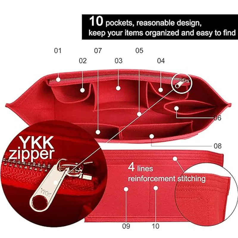 Purse Organizer Insert for Handbags, Felt Bag Organizer for Tote & Purse, Tote Bag Organizer Insert, for lv neverfull.