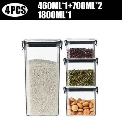 Dry Food Storage Box Food Containers Transparent Stackable Kitchen Spaghetti Noodles Sealed Tank Cans Organizers Bottles