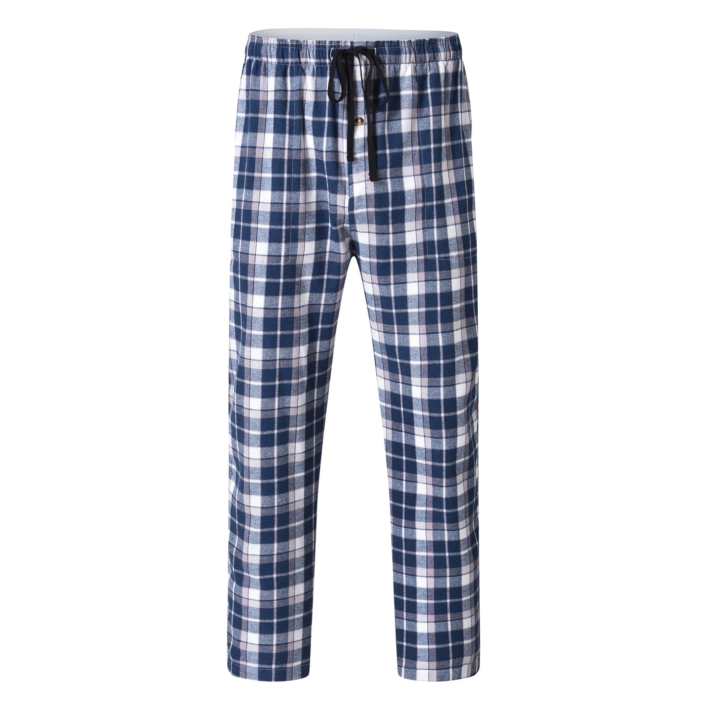 3Pcs Men's 100% Cotton Plaid Pajama Sleeping Pants, Long Plaid Print Sleepwear Pajama Pants with Elastic Waist Homewear.