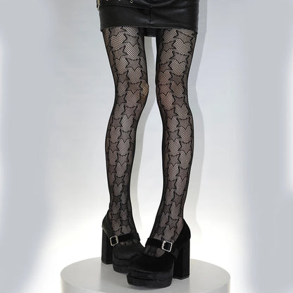 Woman Girls Fashion Gothic Fishnet Stockings Snake Skull Stripeds Socks Mesh Tights Panties Lolita Plus Size Pantyhose Leggings