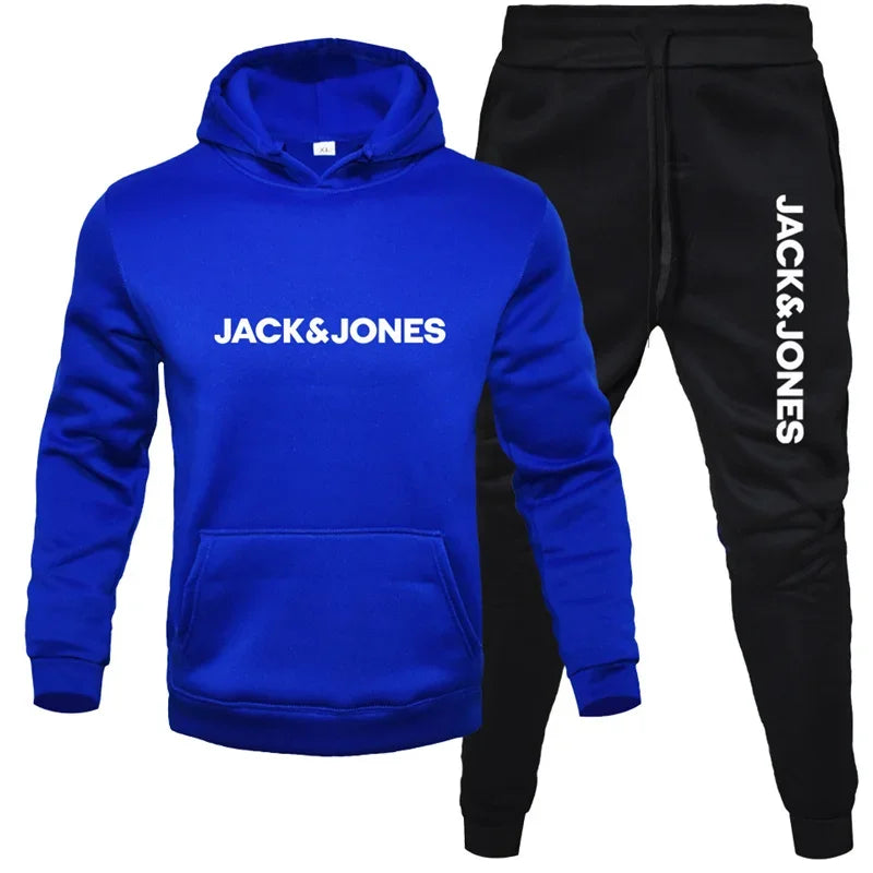 Men's autumn/Winter 2025 hoodie set, fashionable wool hoodie + sweatpants set for sportswear, casual running sportswear set