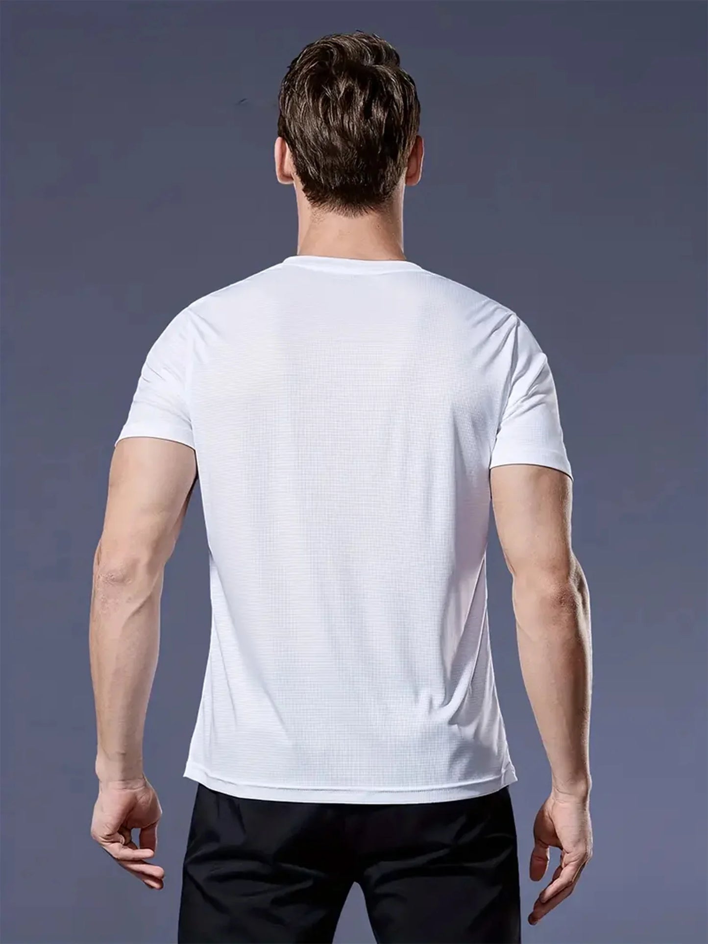 Round Neck T-Shirt 4-Color Black and White Gray Navy Ultra-Light Men's Quick-Drying Breathable Sweat-Absorbent Shirt Suitable Fo.