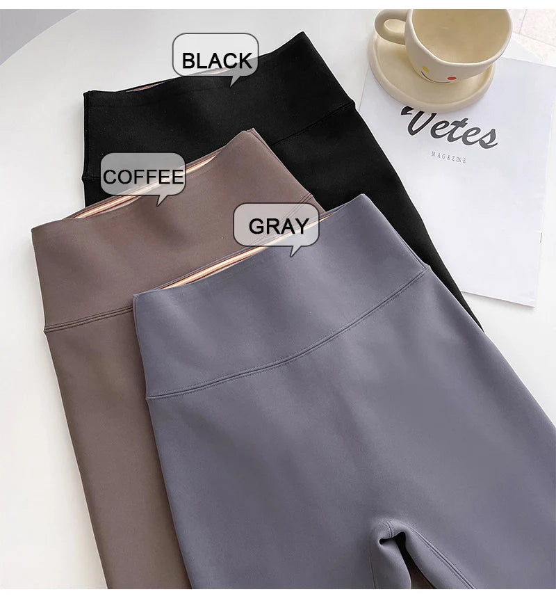 BIVIGAOS Autumn High Waist Seamless Rabbit Fleece Shark Leggings Women Winter Clothes Warm Leggings Sexy Slim Casual Leggings.