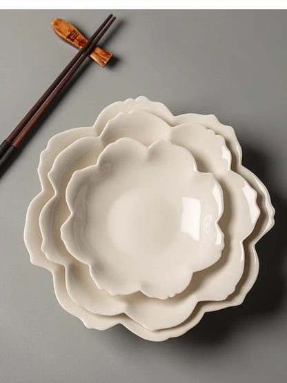 color petal household ceramic dish hotel restaurant tableware.