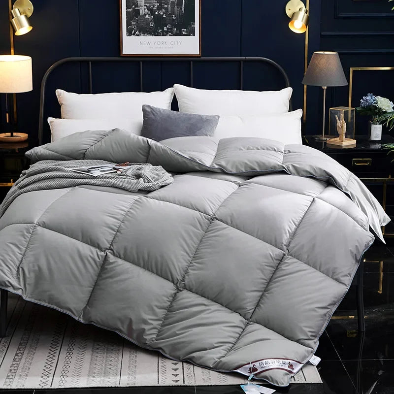 Winter Quilted Quilts Blanket 95% White Goose Down Soft Goose Down Warm Winter Duvet 거위털 이불 구스이불 거위Size King Twin Cover.