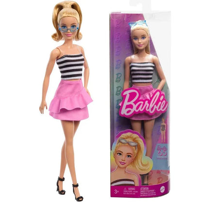 Original Barbie Fashionistas Dolls Multiple Body Shapes Skin Tones 1/6 Dress Up Accessories Kids Toys for Girls Trends Clothes.
