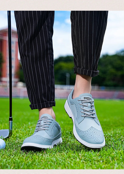 Fashion Men Golf Shoes Leather High-Quality Sports Shoes Non-Slip Waterproof Golf Professional Training Shoes Large Size 39-47.