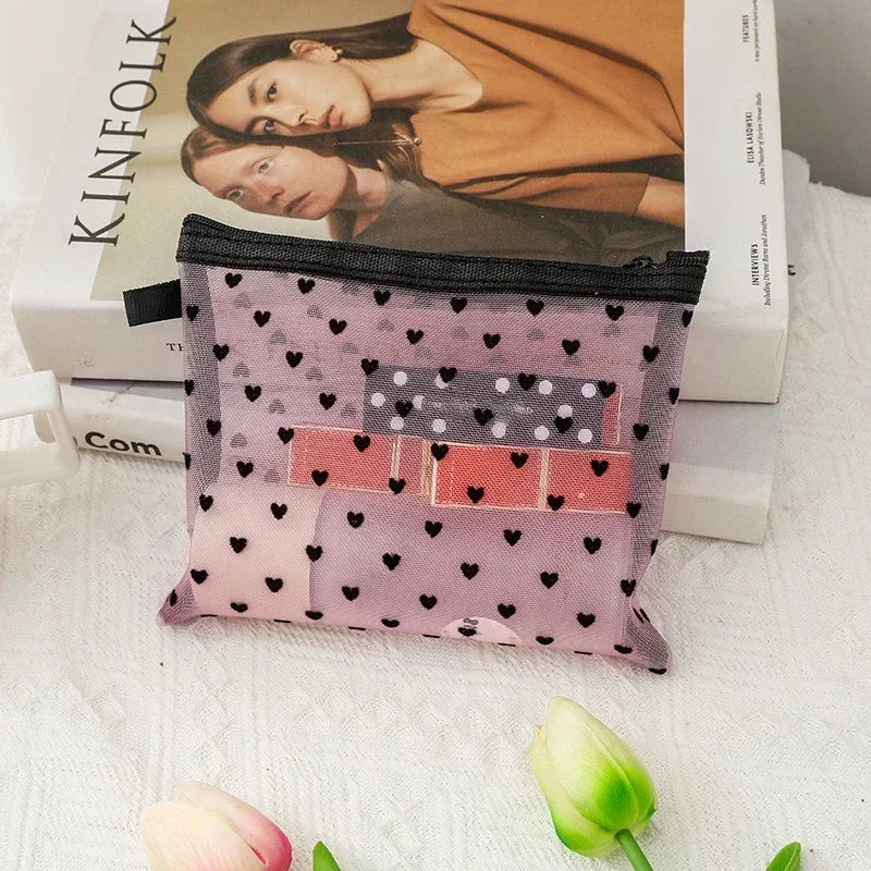 Women Mesh Cosmetic Bag Travel Storage Makeup Bag Organizer Female Make Up Pouch Portable Small Large Toiletry Beauty Case