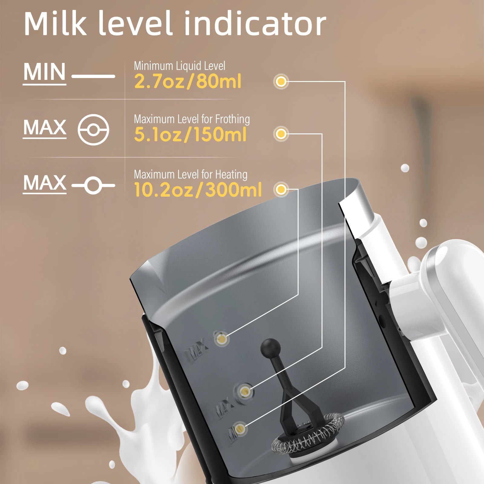 BioloMix,4 in 1 Automatic Hot and Cold Milk Frother Warmer for Latte, Foam Maker, Hot Chocolates, Cappuccino.