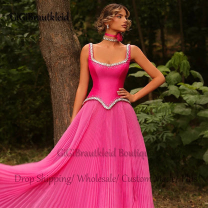 GiGiBraut Charmante A-Linie Abendkleider für Frauen Schatz Strass Falten Tüll Partykleid Vestidos De Fiesta Maßgeschneidert.