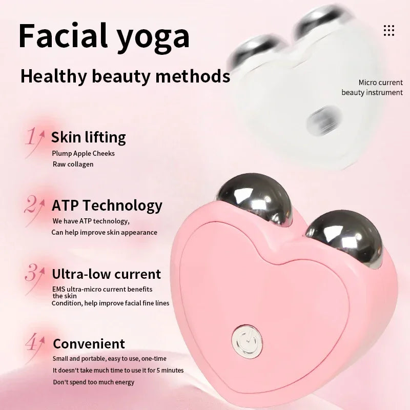 Face Lifting Machine Facial Microcurrent Roller Massager Skin Tightening Rejuvenation Anti Wrinkle Firming Vibration Beauty Care.