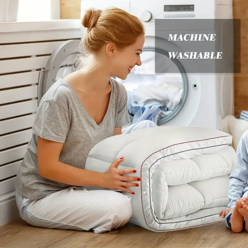 1pc Cooling Mattress Pad, Premium Zoned Quilted Fitted Mattress Topper, Breathable Fluffy Soft Mattress Cover, Machine.