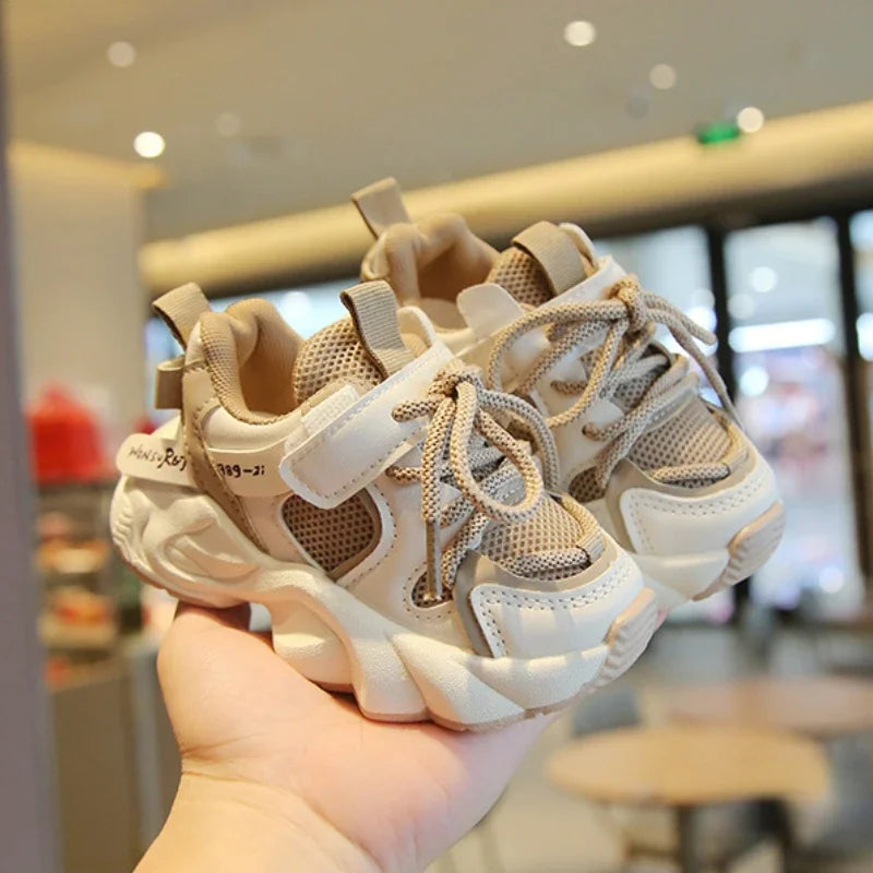 Girl Child Sport Shoe 2024 Spring Mesh Breathable Toddlers School Running Sneakers Fashion Non-slip Kids Boys Basketball Shoes.