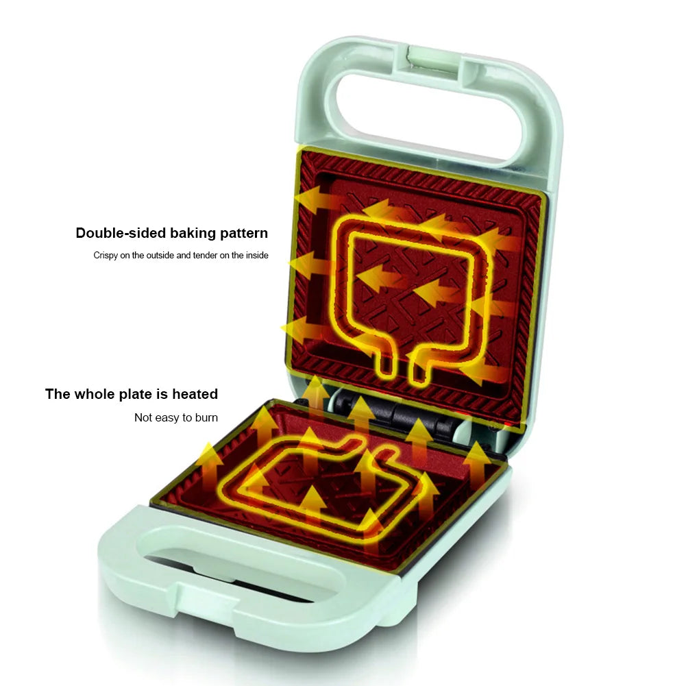 Electric Sandwich Maker Bread Presser with Non-Stick Coating Home Toaster Breakfast Making Machine Kitchen Egg Meat Omelette Pan.