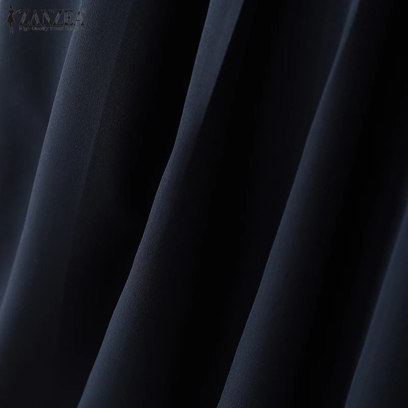 ZANZEA Summer Solid Midi Skirt Elegant Women High Waist Work OL Skirts Fashion A-line Jupes Stylish Party Faldas Saia  Plus Size