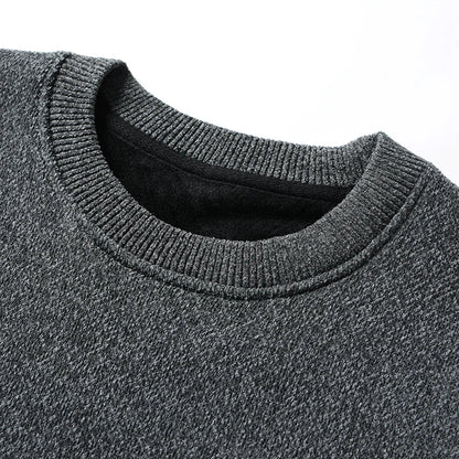 Autumn Winter Fashion Sweater Men's Round Neck Pullovers Fleece Thick Warm Jumpers Pattern Patchworked Men's Clothes.