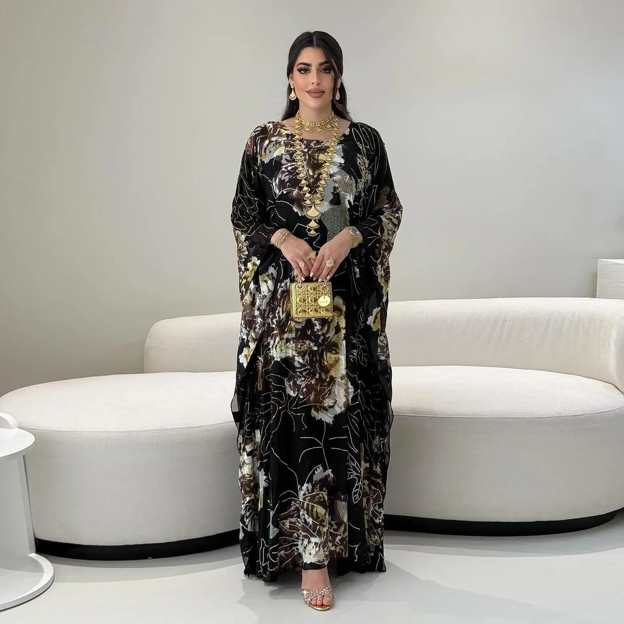 Muslimischen Kleid für Frauen Chiffon Diamant Party Abaya Kleider Arabischen Lange Robe Marokko Dubai Kaftan Vestidos Jalabiya Ramadan Eid.