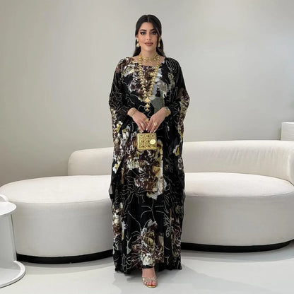 Muslimischen Kleid für Frauen Chiffon Diamant Party Abaya Kleider Arabischen Lange Robe Marokko Dubai Kaftan Vestidos Jalabiya Ramadan Eid.