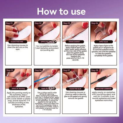 Damman Professional Lash Lifting Kit Eyelash Curling Lifting Set Long Lasting Lash Lift Perm Kit Makeup Tools For Salon Use.