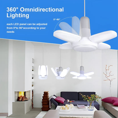 60W 100W E27 Led-lampe Fan Blade Timing Lampe 220V 110V Faltbare Led Industrielle Glühbirne Lampe für Home Decke Licht Garage Licht.
