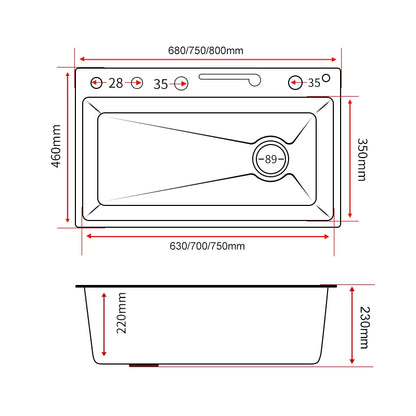 YCRAYS White Nano Kitchen Sink Large Single Slot Waterfall Integrated Digital Display Faucet Soap Dispenser Cup Washer Pure Tap