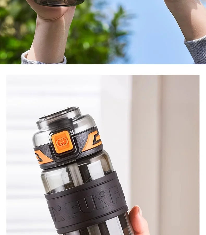 Portable Sports Water Cup For Men Tritan Material One Key Open Cover Fitness Cups High Temperature Seal Leakproof Kettle