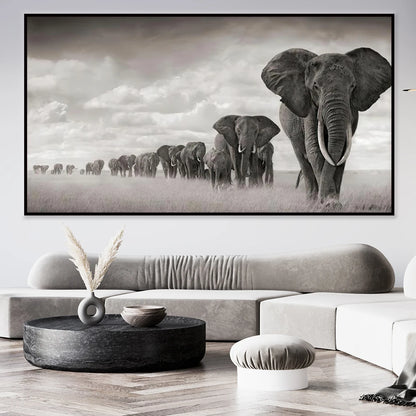 Walking Elephant Home Decoration Canvas Painting Modern Light Luxury Living Room Wall Art Posters High End Picture Print Artwork.