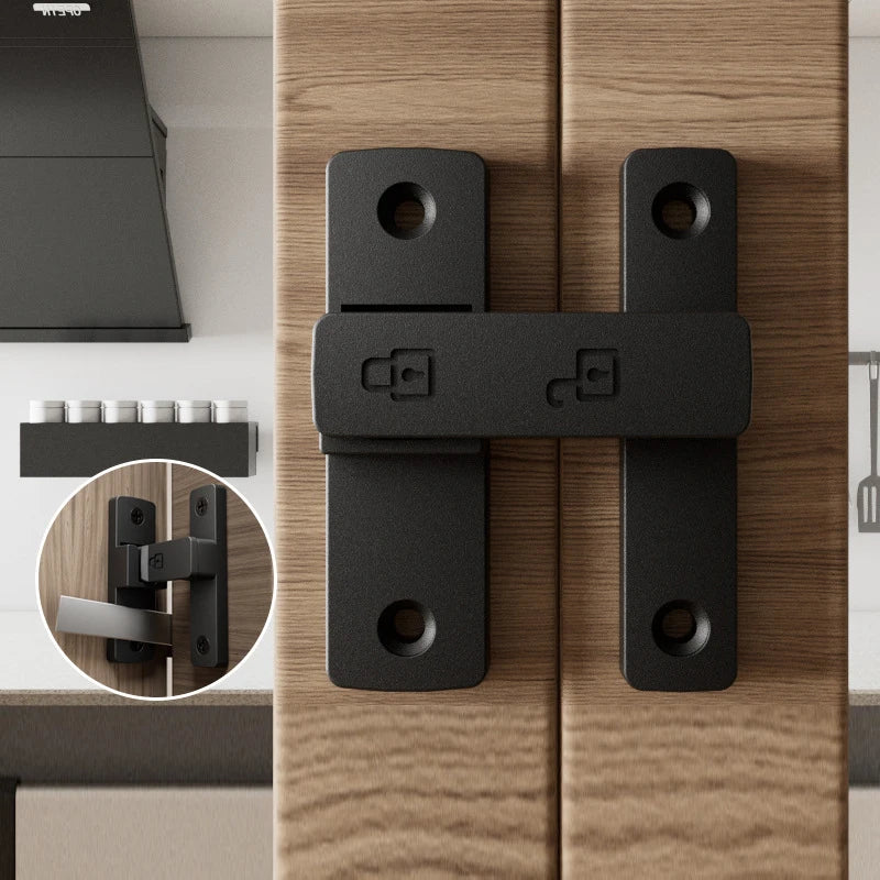 Riegel Riegel Indoor Non-Punch Türschloss Badezimmer Schiebetür Schnalle Schiebetür Snap Altmodische oberflächenmontierte Zimmertür