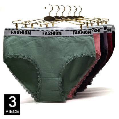 Women Briefs Cotton Panties Plus Size Underwear Woman Knickers Lady Lingerie Girl intimate Large 3 Pieces/lot.