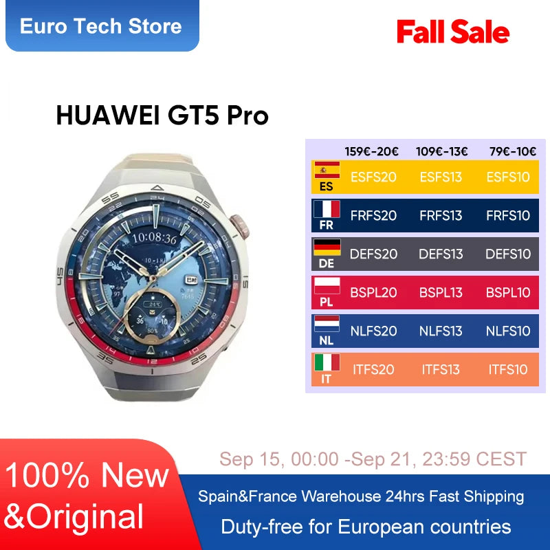 HUAWEI GT5 Pro Watch Smartwatch 1.53'' HD Screen 315mAh Battery 24H Health Monitor BT5.3 Bluetooth Call IP67 GPS For Android iOS.