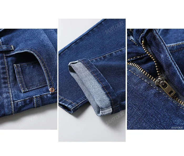 Baumwolle Herren Jeans Denim Hosen Marke Klassische Kleidung Overalls Gerade Hosen für Männer Schwarz Oversize Große Größe 35 40 42 44 46.