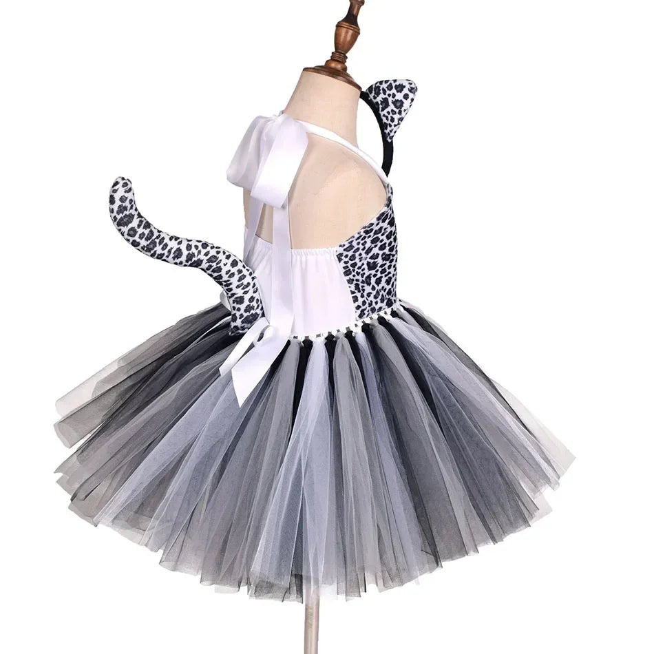 Halloween Tier Cosplay Kostüm für Kinder Wald Thema Kühe Tiger Giraffe Leopard Zebra Tutu Kleider Performance Tanz Sets