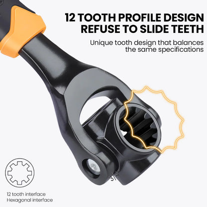 AIRAJ Schraubenschlüssel, 52-in-1-Werkzeugstecknuss, funktioniert mit Universal-Ratsche, Spline-Schrauben, Hülsen-Rotationswerkzeug, 360-Grad-Multifunktions-Handwerkzeug
