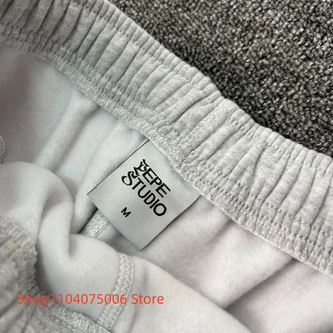 Pepe Studio Fleece-Lined Elastic Waist Jogger Pants Winter Warm Soft Loose Fit Sweatpants with Drawstring for Women Men