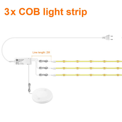 Unter dem Schrank Sammlung Display COB LED Streifen Licht Bücherregal Kleiderschrank Schrank Lampe Band Durchdringbar Holz Dimmbar Touch Sensor.