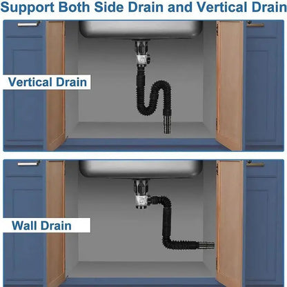 Kitchen Sink Drain Pipe Flexible Stretchable Deodorant Strainer Pipeline Washbasin Anti Blockage Sink Strainer Drain Pipe